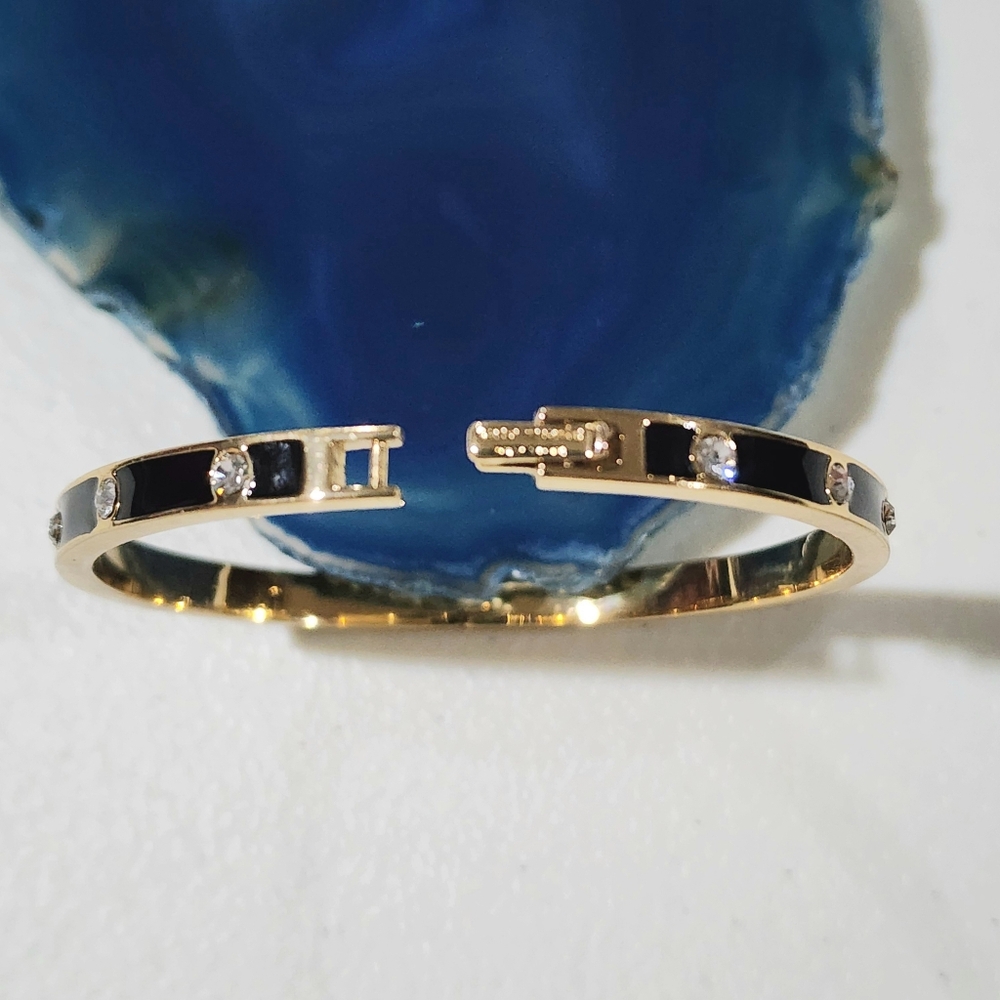 Kate Spade NY Set In Stone Crystal Enamel Bangle Bracelet - Picture 4 of 7